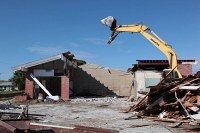 demolition on Babcock to make way for another gas station
