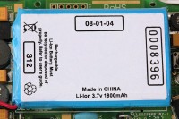closeup of 3.7V Li-Ion 1800mAh battery