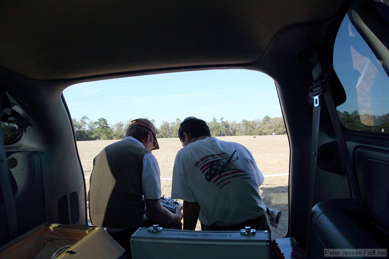 Gerland and Oleg consult on a transmitter issue
