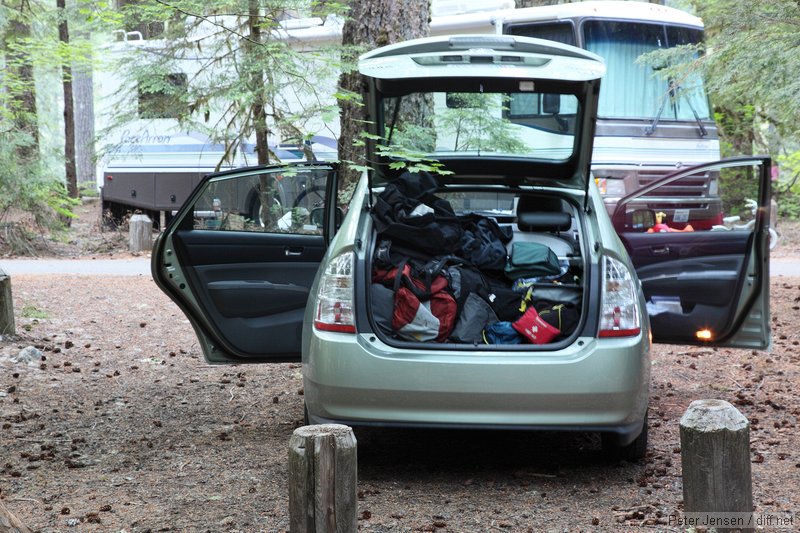 Prius packing - room for 2 and gear, and that's about it