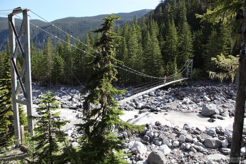 suspension bridge across Carbon River