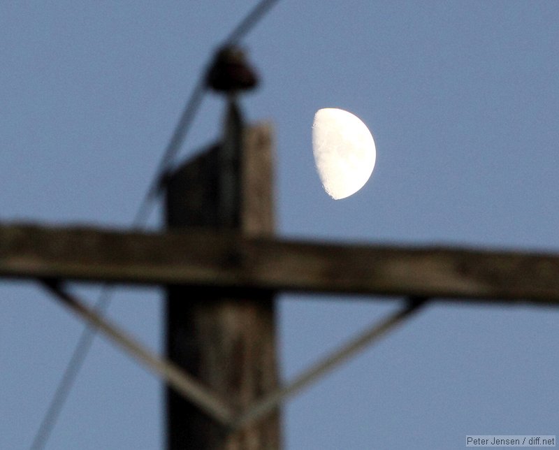 moon over powerlines