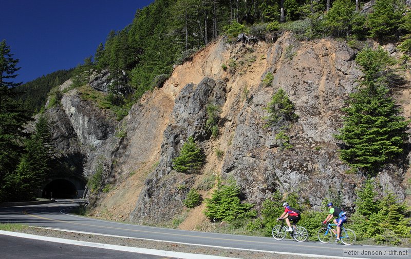 riders on their way up to Hurricane Ridge