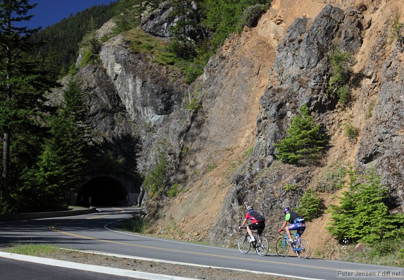 riders on their way up to Hurricane Ridge