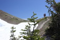 hikers coming back from a very early morning summit attempt