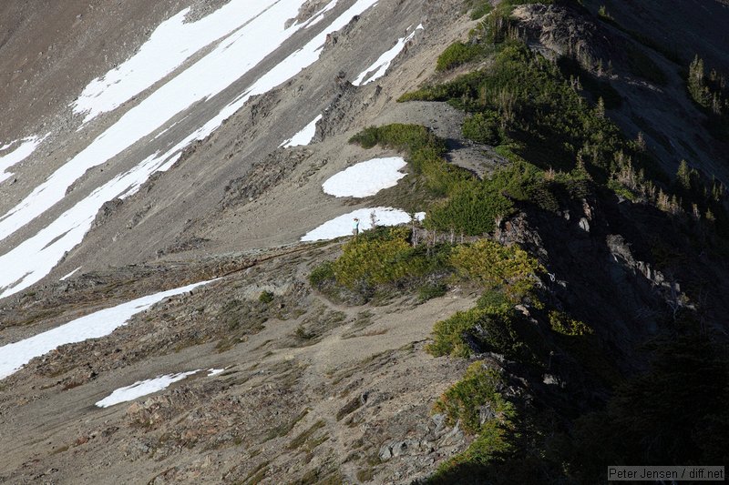 Laura down at Grand Pass, taken from halfway up Grandview