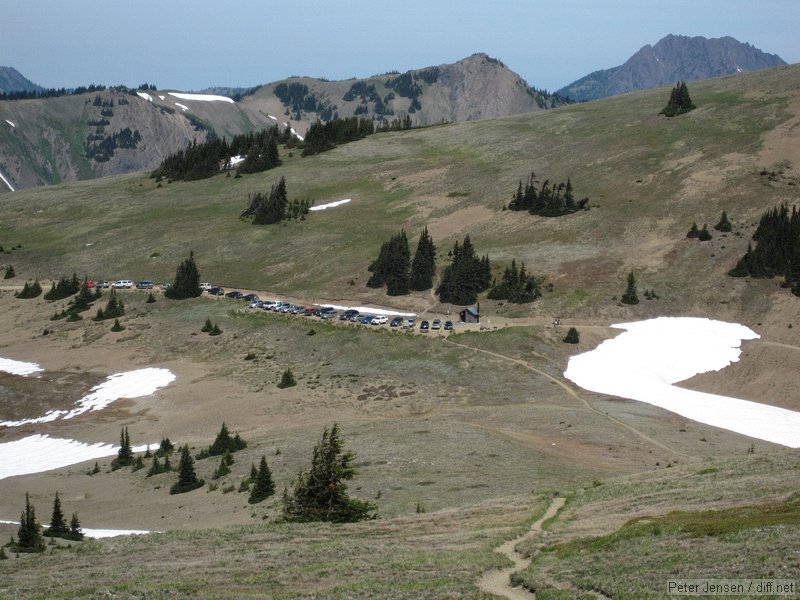 Observation Point parking lot on July 4 - only had 3 cars when we started