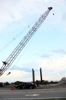 note the angle of the line dangling off the crane in the wind