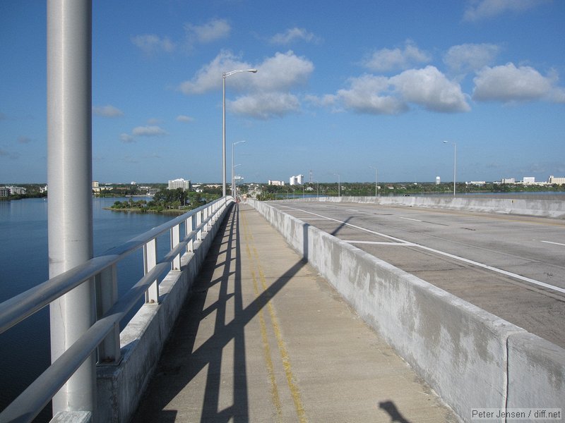 looking back while crossing the causeway