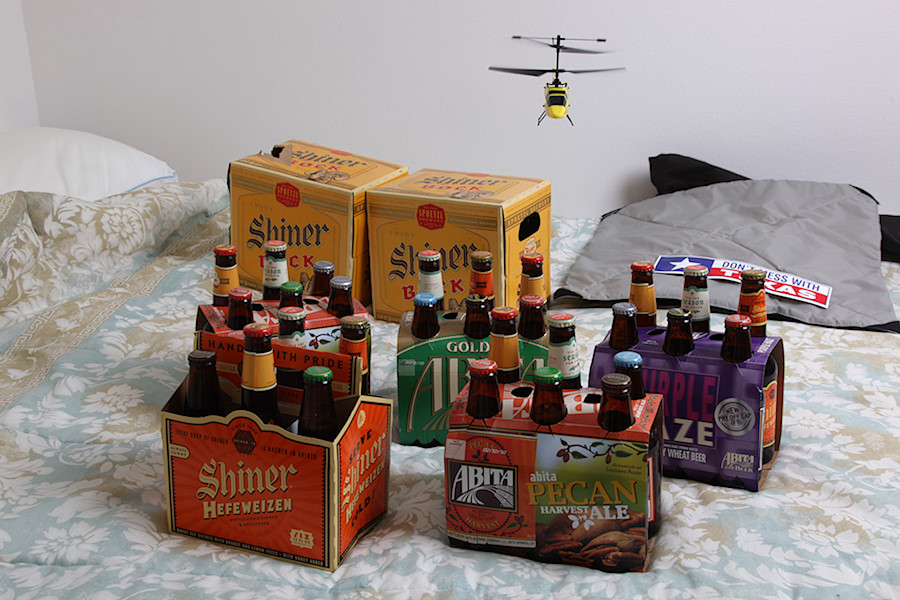 beer and a micro helicopter