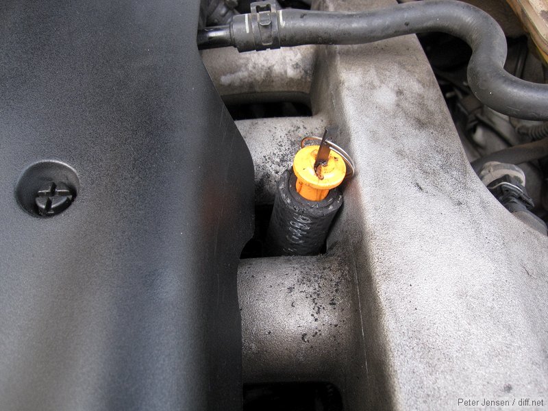 Tom's ingenious hose-in-hose temporary dipstick spout