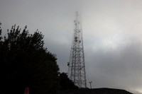 Atlanta fog - notice the lines leading off to the left side of the tower for pulling stuff up