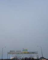 Verrazano bridge shrouded in fog