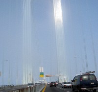 Verrazano bridge shrouded in fog