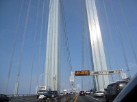 Verrazano bridge shrouded in fog