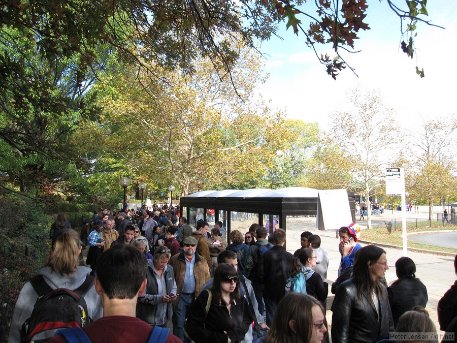 just a modest line at the west falls church metro station