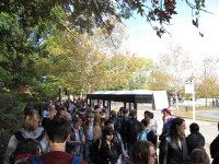 just a modest line at the west falls church metro station