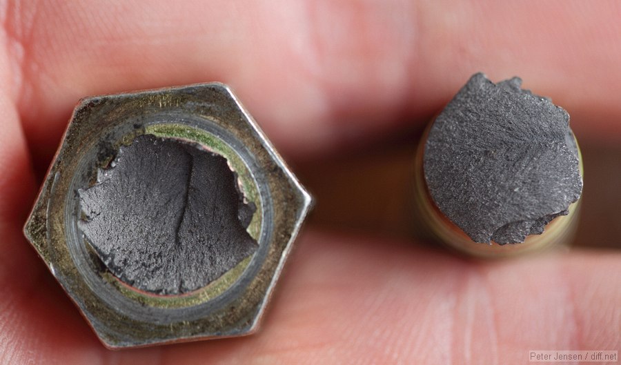close-up of bolt failure