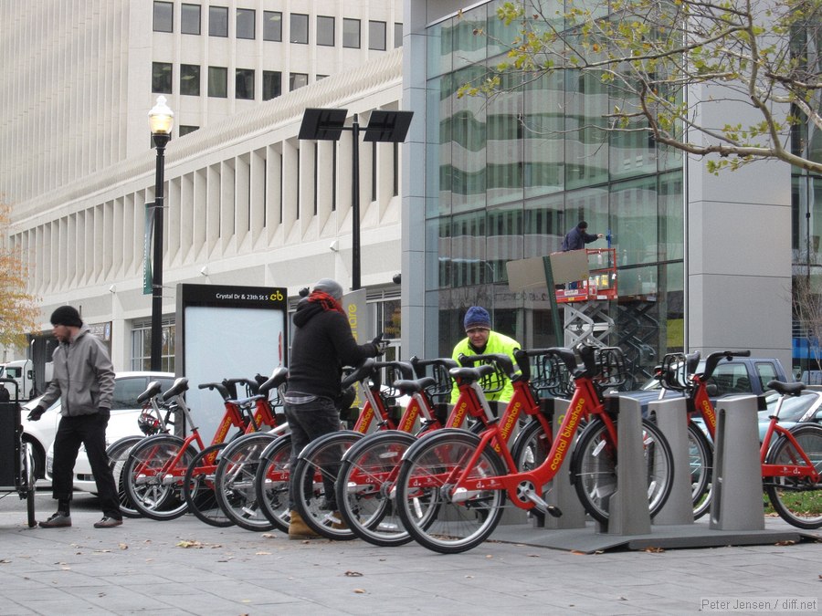 bike service guys with a mobile service cart