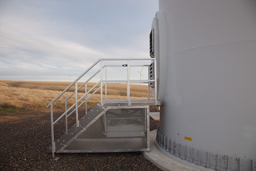 heat exchanger at the base of the wind tubine tower?