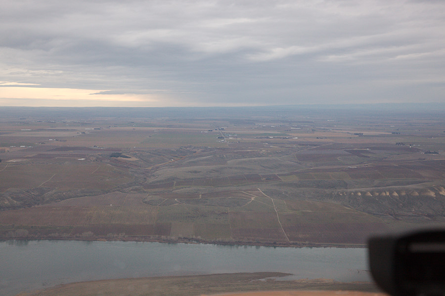 view over the Columbia to a neat grass strip