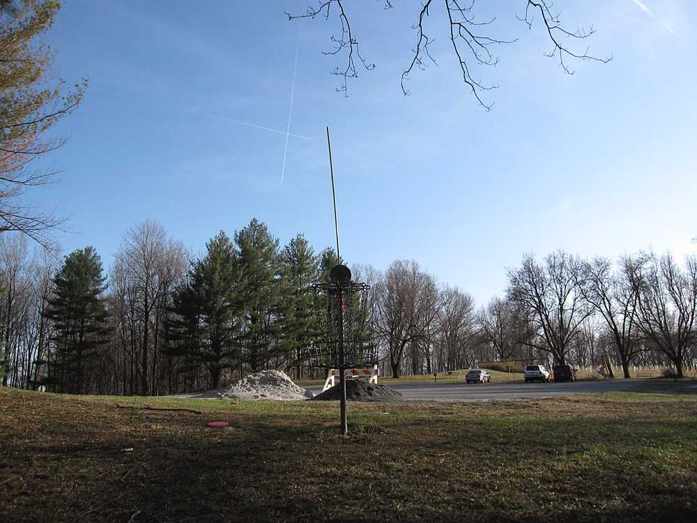 cool contrails at the disc golf course