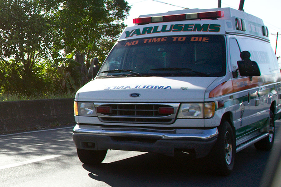 Ambulance that says 