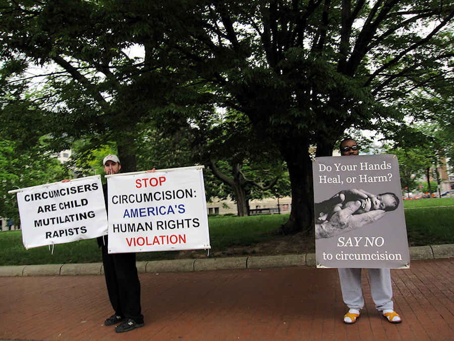 anti-circumcision protestors in DC