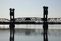 early morning train across the Columbia