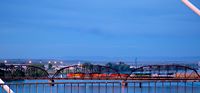 railroad bridge over the Columbia River; most recent version built in 1955