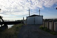 the shed houses the bridgemaster's truck