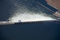 top view of McNary dam spillway