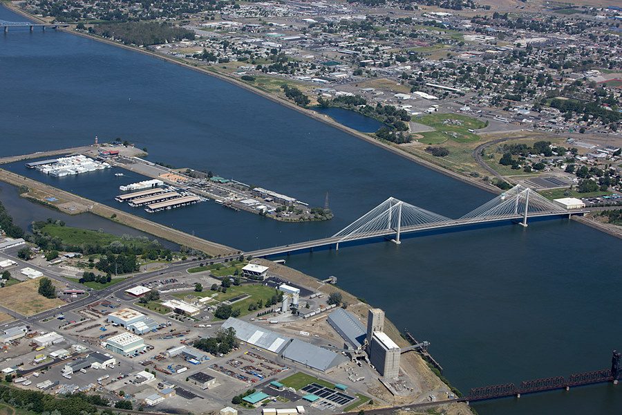 Clover Island and the Cable Bridge