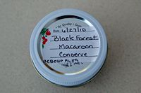 Black Forest Macaroon Conserve, apparently from a recipe in the Ball Complete Book Of Home Preserving (BCBOHP) pg 89. Excellent!