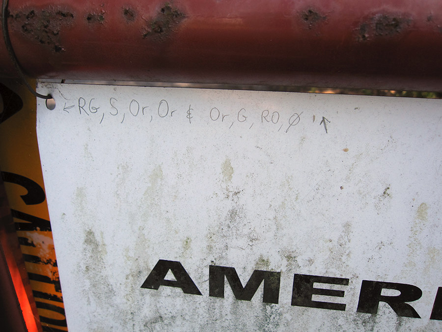 <- RG, S, Or, Or & Or, G, RO, 0 ^    what does this mean?