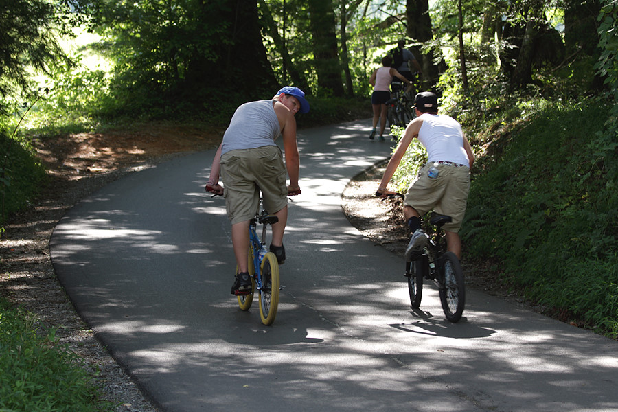 dudes taking the BMX bikes for a spin around Cades Cove