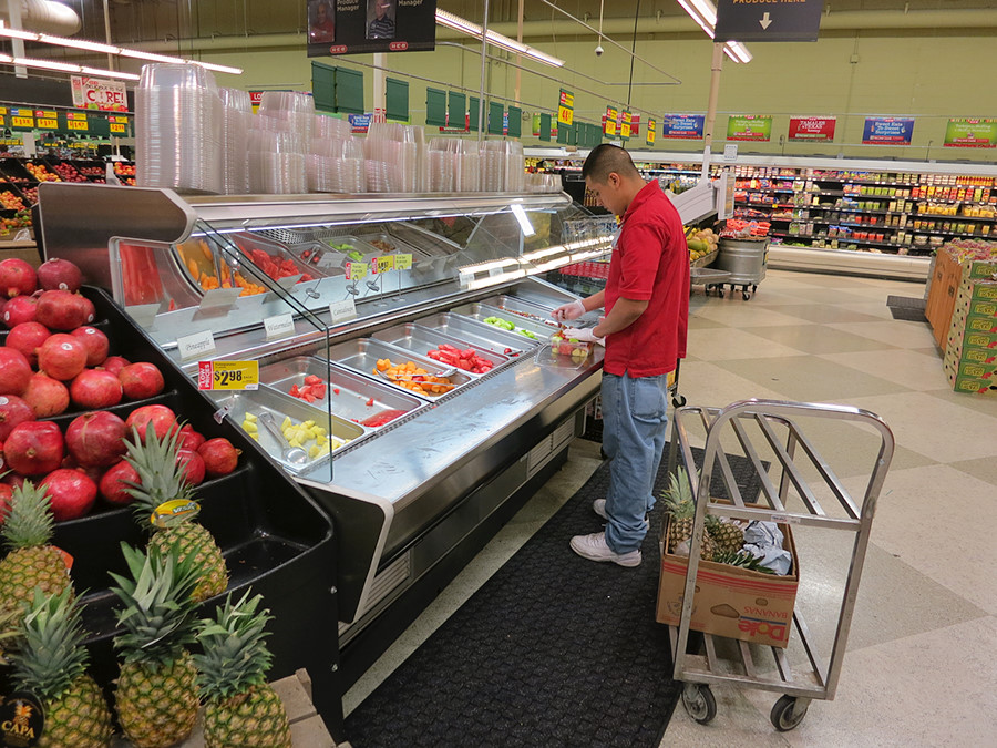 ever wonder where the fruit assortments come from? This is where, after it's been sitting out all day.