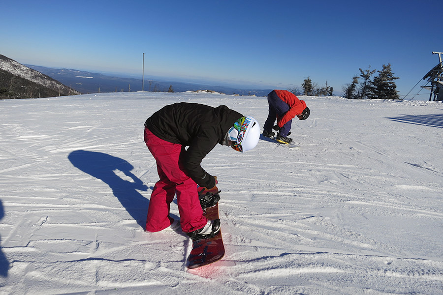 This is what snowboarders spend most of their time doing.