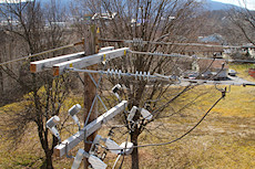 power lines within easy stick range of a bridge - not a great place for kids to be playing...