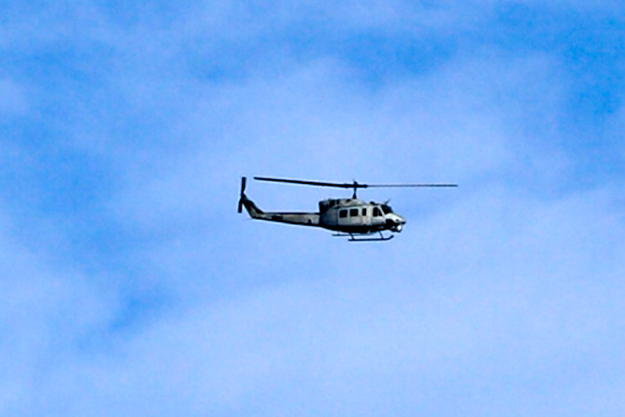 all-gray Huey with some sort of nose pod that was poking around