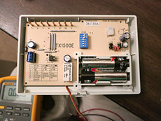 partially assembled view, showing the latching relay and wires I added