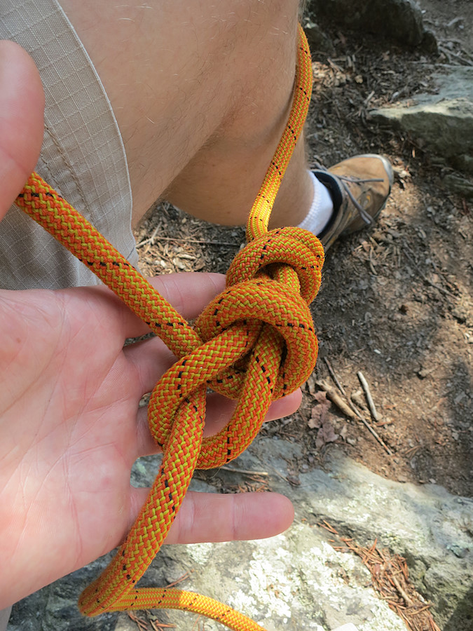 double bowline before dressing and tightening