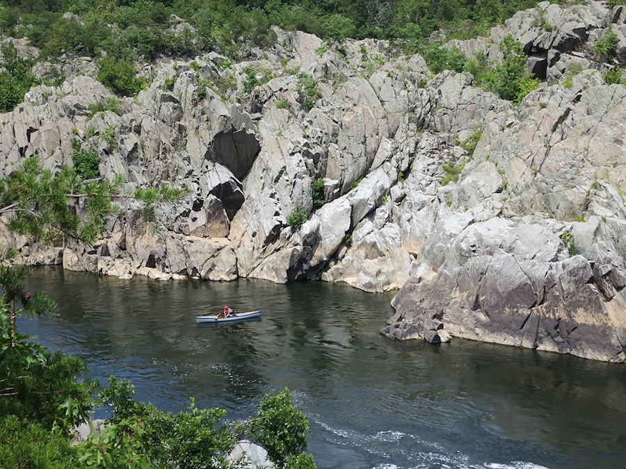 a paddler out on the river