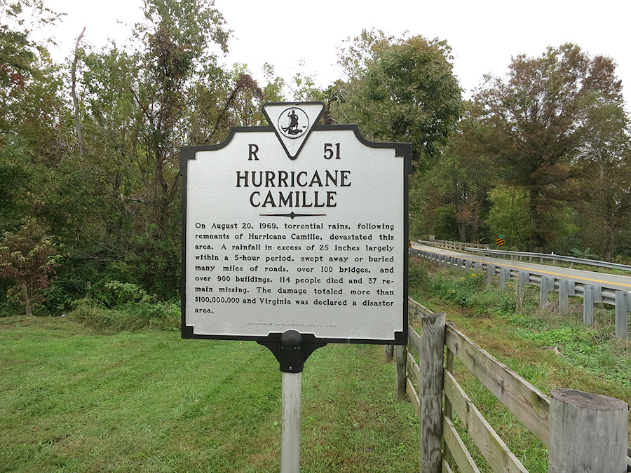 Nelson County, VA Hurricane Camille sign
