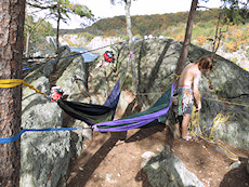 winning - kids are playing in the hammocks