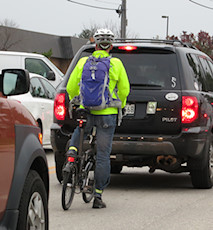 dude commuting like a boss on a folding bike