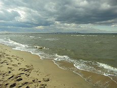 Terrapin beach with the bay bridge in the background