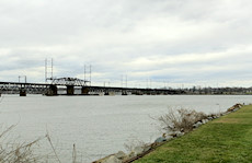 railroad bridge by the Tidewater Grill