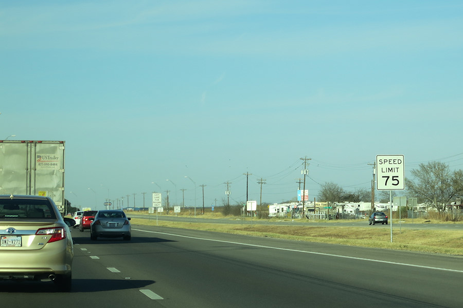 first 75 mph speed limit