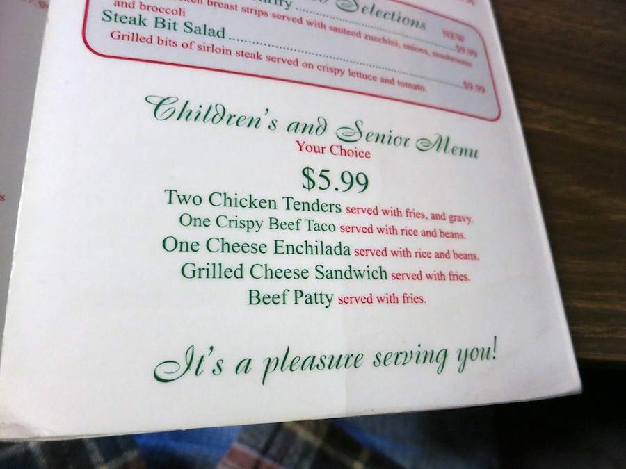 Children's and Senior Menu